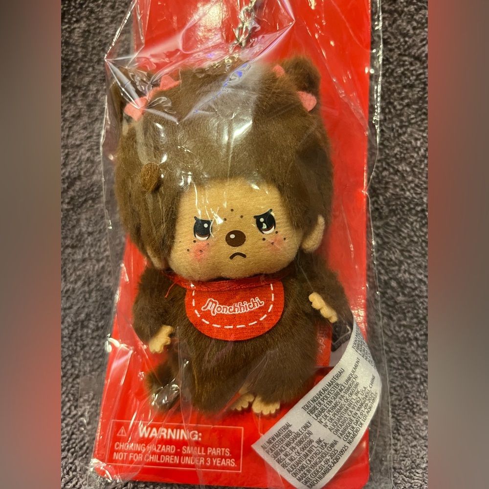 New In Packaging, Monchhichi Key Chain/ Bag Charm Unhappy Girl. - Picture 3 of 5